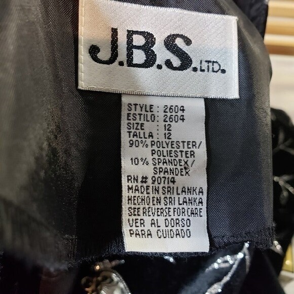 Elegant Vintage 90s Womens L Black Velvet with Silver Bamboo Dress Jacket - Picture 7 of 12